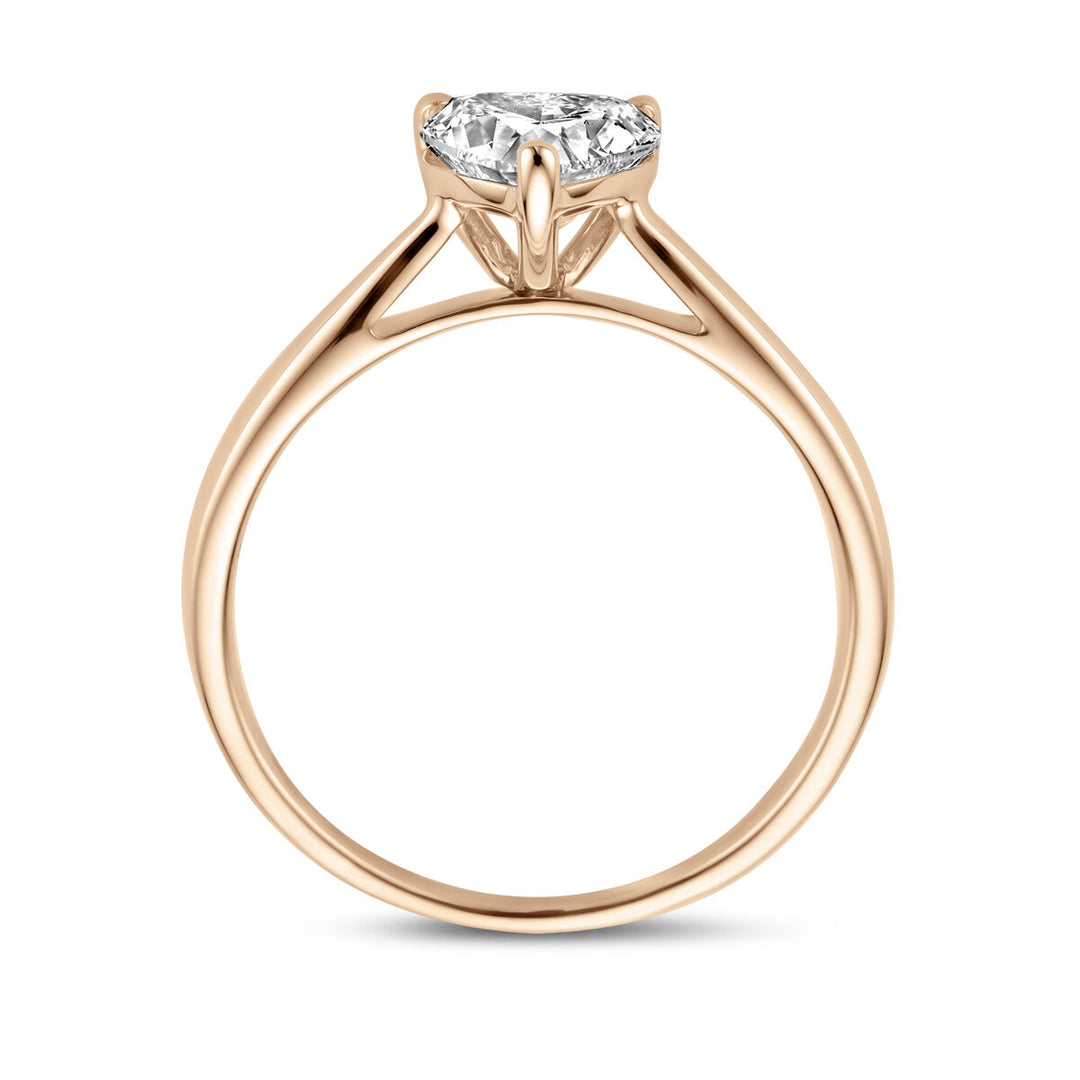 14k Geelgouden Ring met Lab Grown Diamant 1.00ct – 7 mm Breed