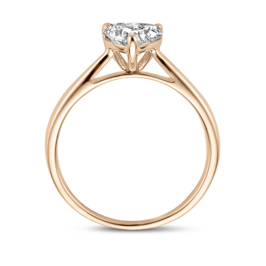 14k Geelgouden Ring met Lab Grown Diamant 1.00ct – 7 mm Breed