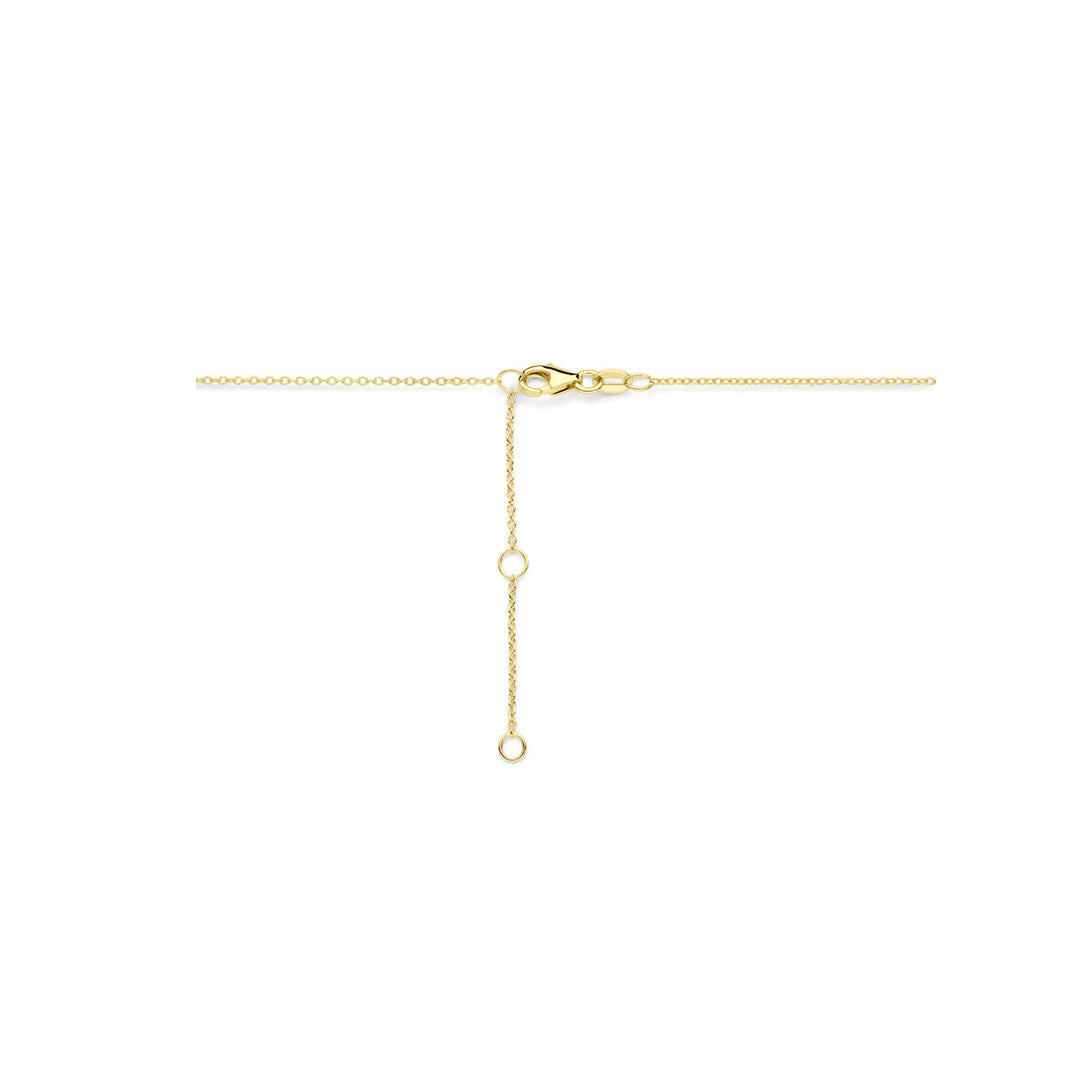 14K Geelgouden Collier met Hartjes van Diamant – Romantisch en Elegant