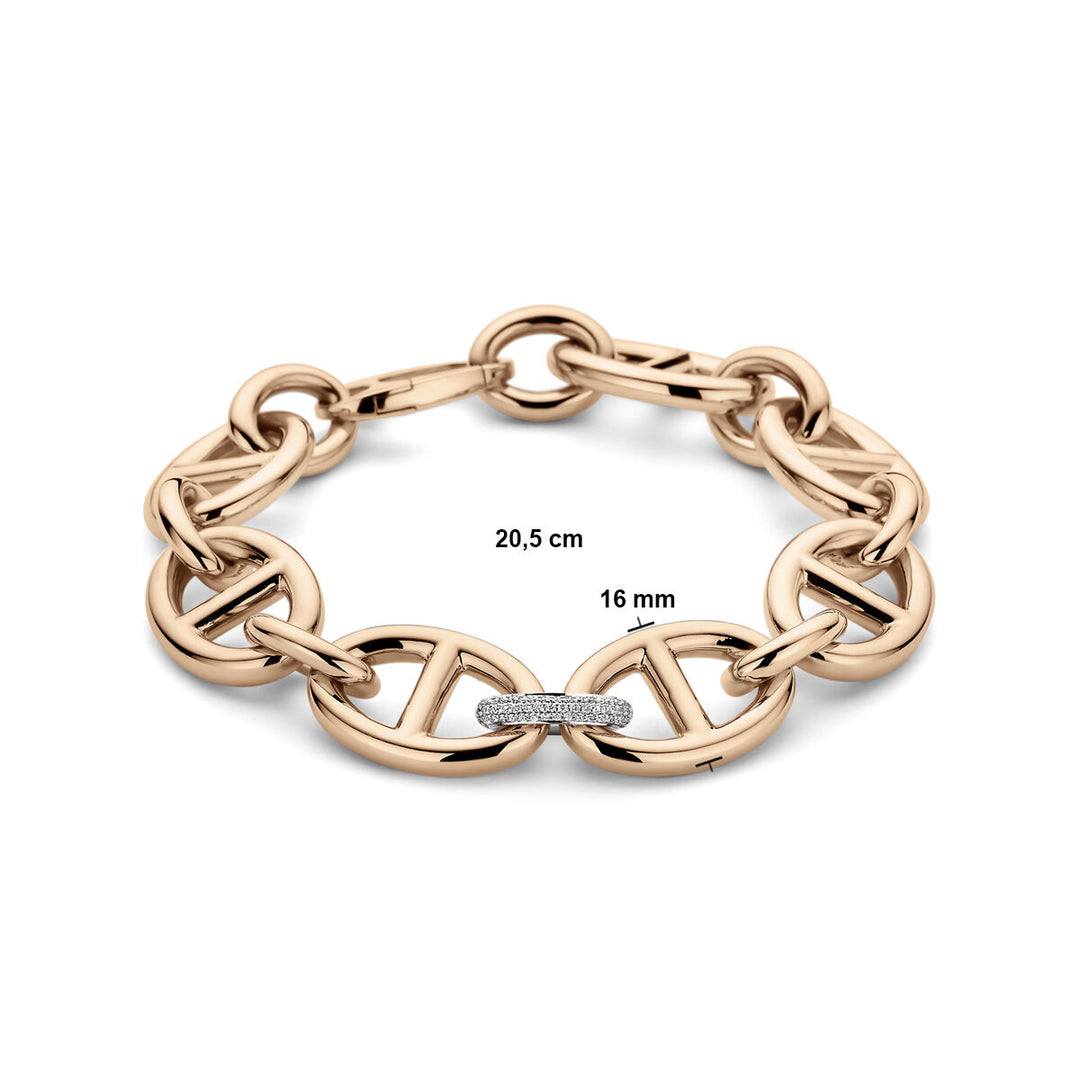 18k Bicolor Marine Armband met Diamant 0.34ct – 16 mm, 20,5 cm