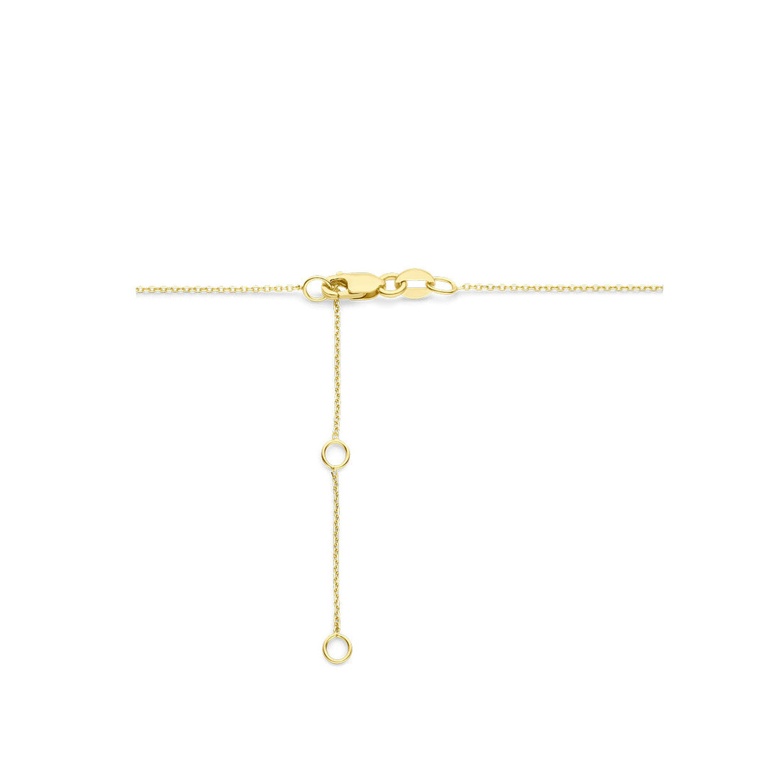 18k Geelgouden Collier met Hartvormige Diamant 0.20ct – 40-44 cm