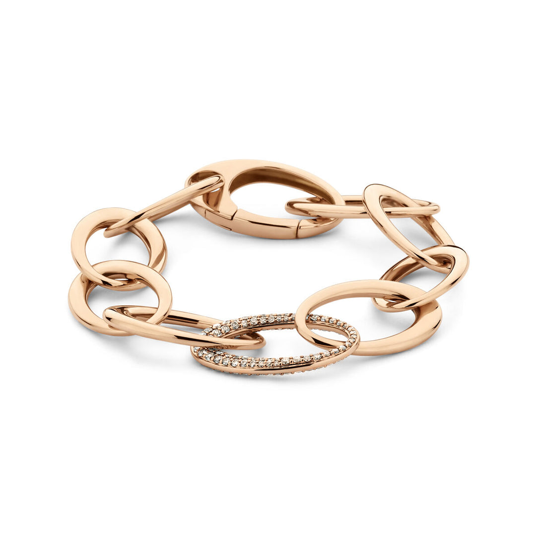 18k Roségouden Armband met Champagne Diamant 1.70ct – 21 cm, 17,5 mm