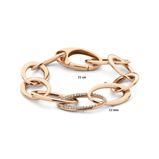 18k Roségouden Armband met Champagne Diamant 1.70ct – 21 cm, 17,5 mm