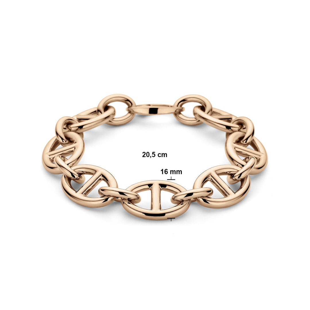 18k Roségouden Marine Armband 16 mm – 20,5 cm met Karabijnsluiting