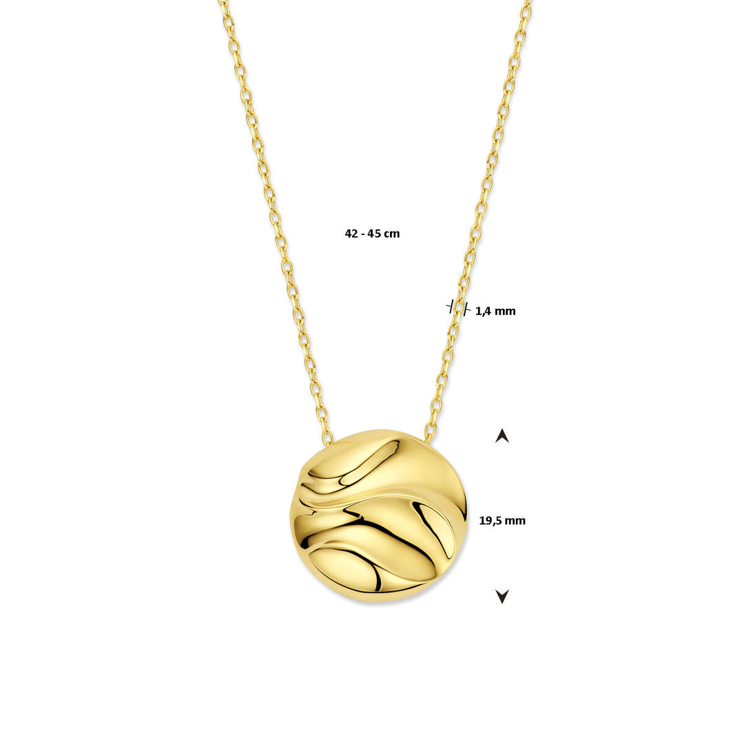 14k Geelgouden Collier met Hanger - Verstelbare Lengtes (42-45 cm)