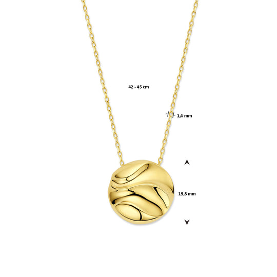 14k Geelgouden Collier met Hanger - Verstelbare Lengtes (42-45 cm)