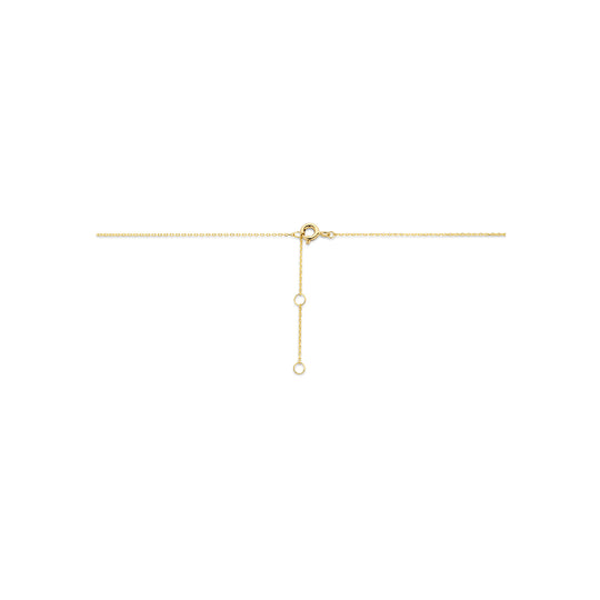 14k Geelgouden Collier met Infinity en Twee Hartjes – Verstelbare Lengte (40-44cm)