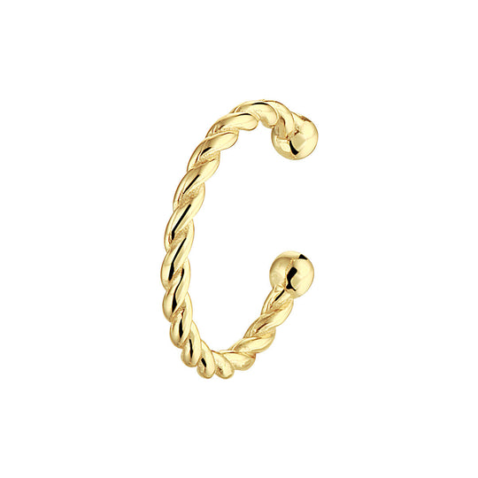 Vergulde 925 Zilveren Gedraaide Ear Cuff – 13 mm (Per Stuk)