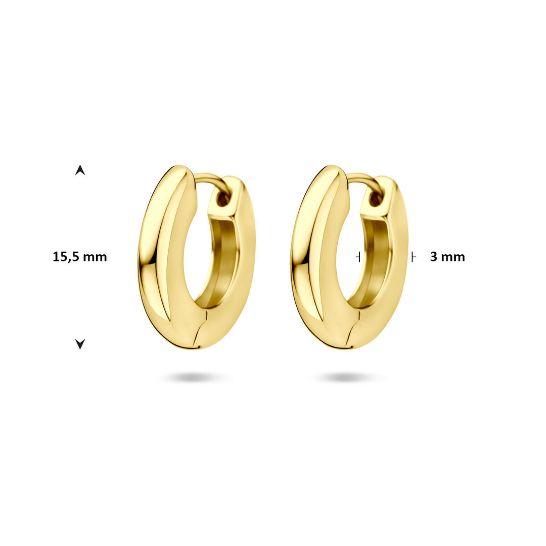 Verguld Zilveren Klapoorringen Geel – 15,5x3mm – 925 Zilver, 1 Micron