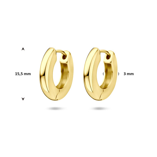 Verguld Zilveren Klapoorringen Geel – 15,5x3mm – 925 Zilver, 1 Micron