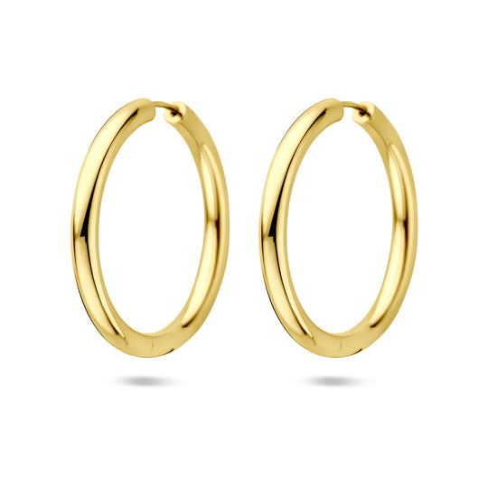 Verguld Zilveren Klapoorringen Geel – 39x4mm – 925 Zilver, 1 Micron