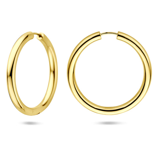 Verguld Zilveren Klapoorringen Geel – 39x4mm – 925 Zilver, 1 Micron