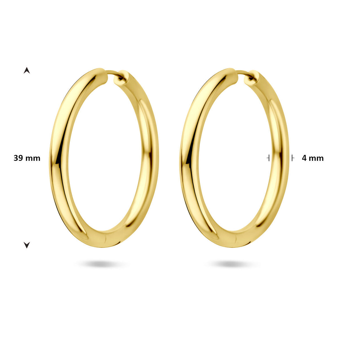 Verguld Zilveren Klapoorringen Geel – 39x4mm – 925 Zilver, 1 Micron