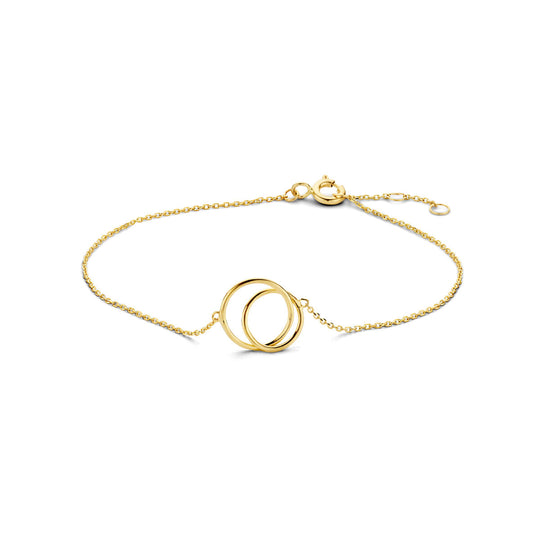 14k Geelgouden Armband met Open Rondjes – 16,5-18,5 cm