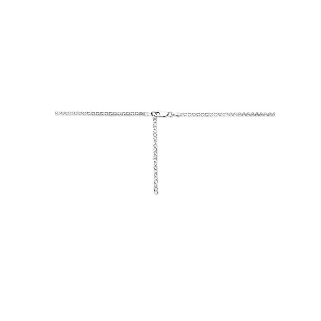 Gerhodineerd 925 Zilveren Collier met Bismarck Schakel | Klassiek en Duurzaam Design
