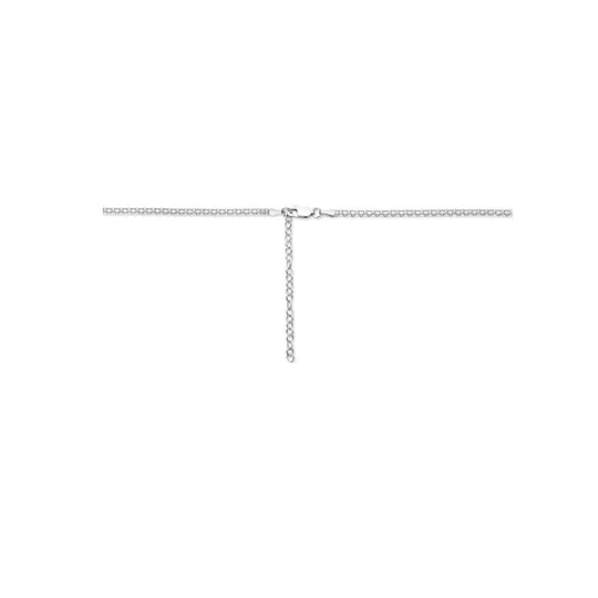 Gerhodineerd 925 Zilveren Collier met Bismarck Schakel | Klassiek en Duurzaam Design