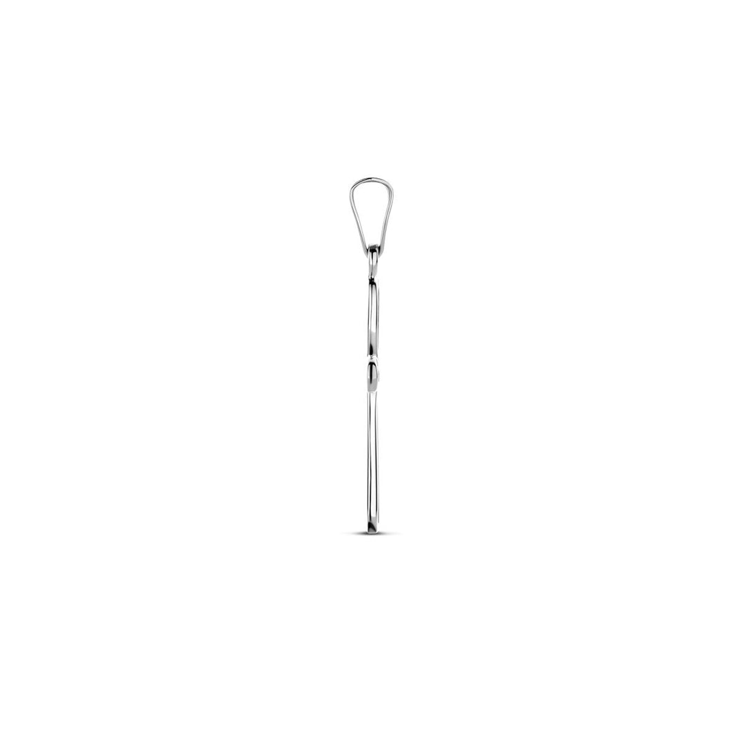 Gerhodineerd 925 Zilveren Hanger met Kruis - 36mm Hoogte | Tijdloos en Elegant Design
