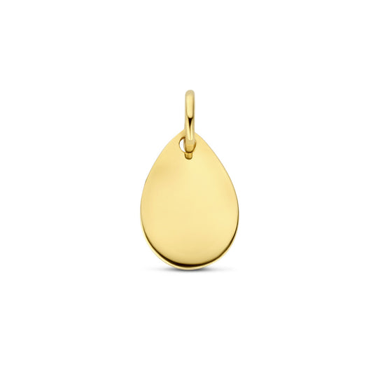 14K Geelgouden Graveerhanger – Tijdloze Elegantie met een Persoonlijke Touch