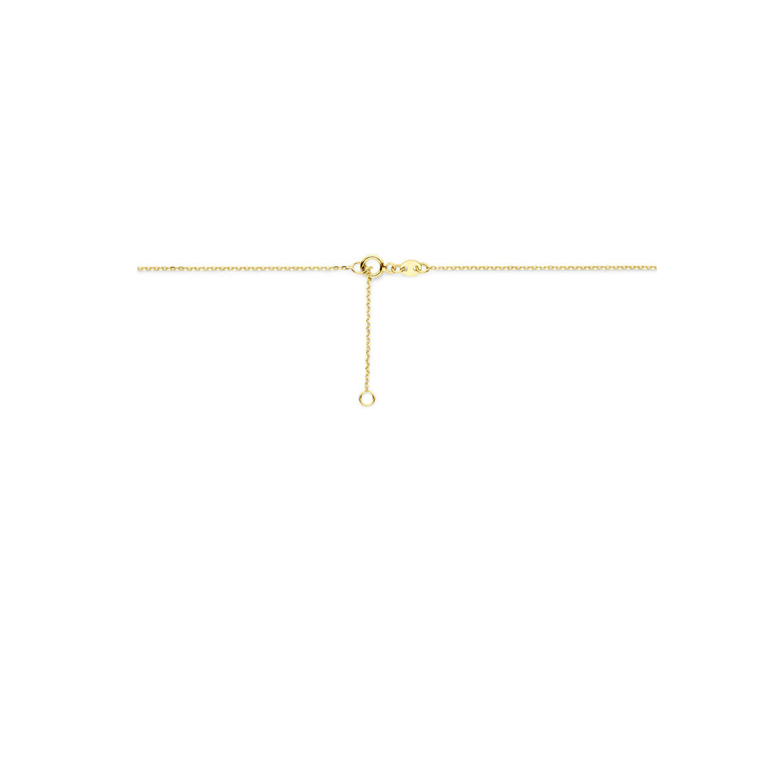 14k Geelgouden Collier met Zoetwaterparel - Verstelbare Lengte (42-45 cm)