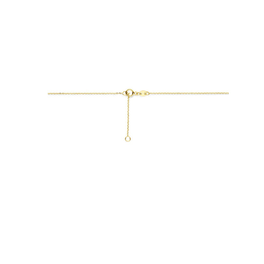14k Geelgouden Collier met Zoetwaterparel - Verstelbare Lengte (42-45 cm)