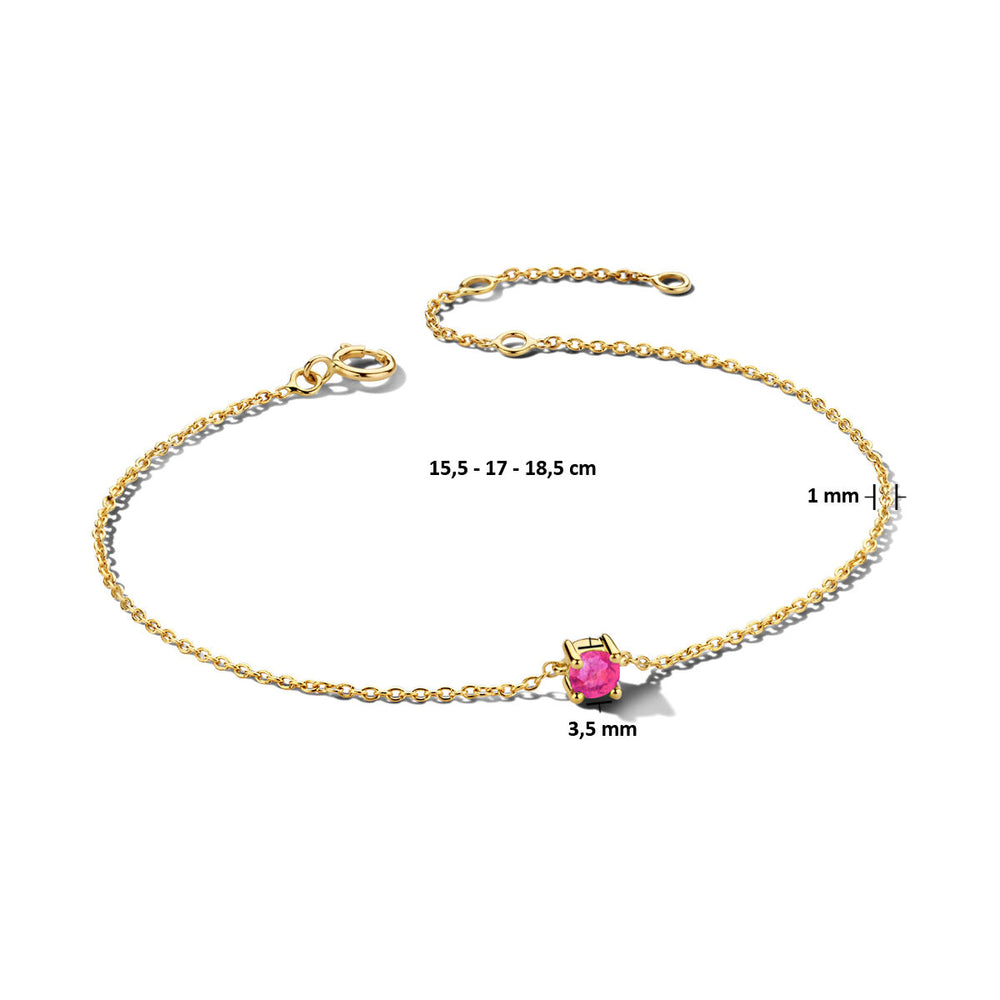 14k Geelgouden Armband met Geboortesteen – 15,5/17/18,5 cm