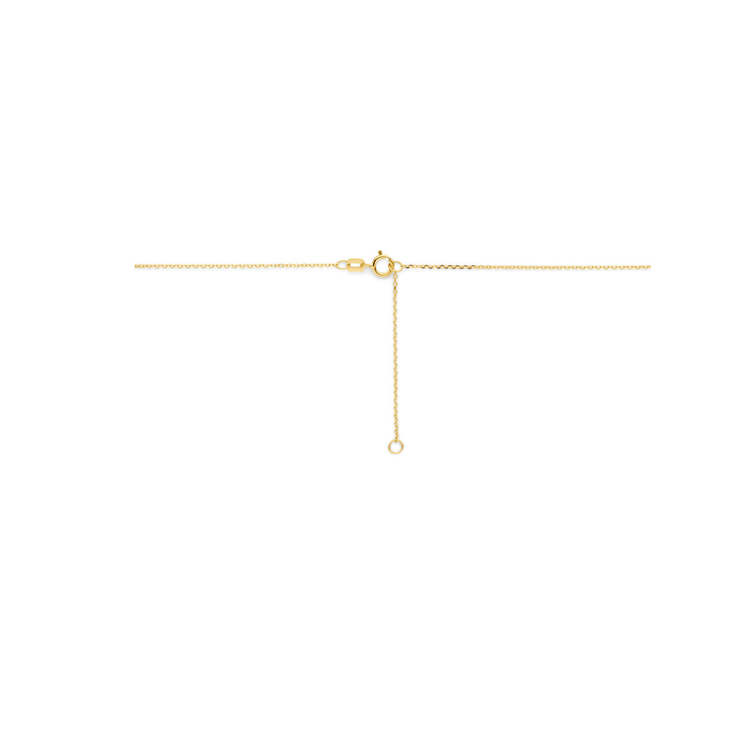 14k Geelgouden Collier met Parel – Verstelbare Draaglengtes (41-45cm), 1mm Schakelbreedte