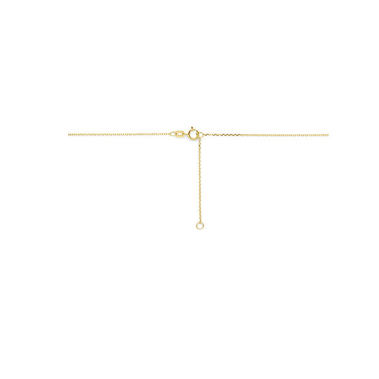14K Geelgouden Collier met Parel - Verstelbare Lengte van 41-45 cm, 1 mm Schakelbreedte, 5.5 mm Parel