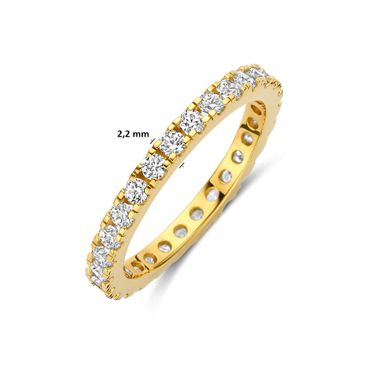 Verguld Geel 925 Zilveren Ring met Zirkonia – 2.2mm Damesring