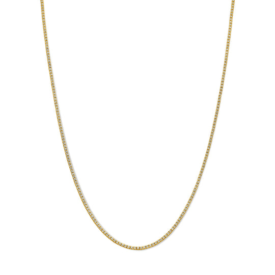 14k Geelgouden Tenniscollier met Diamanten – 42cm Draaglengte, 2.00ct Diamantgewicht