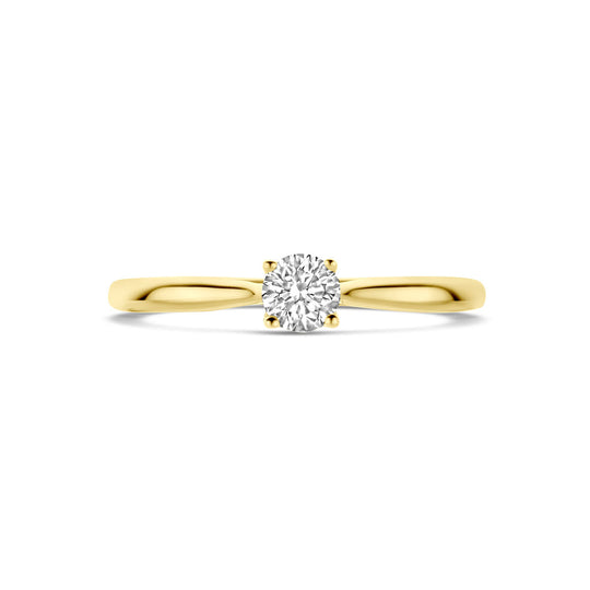 Elegante 14k Geelgouden Ring met Lab Grown Diamant