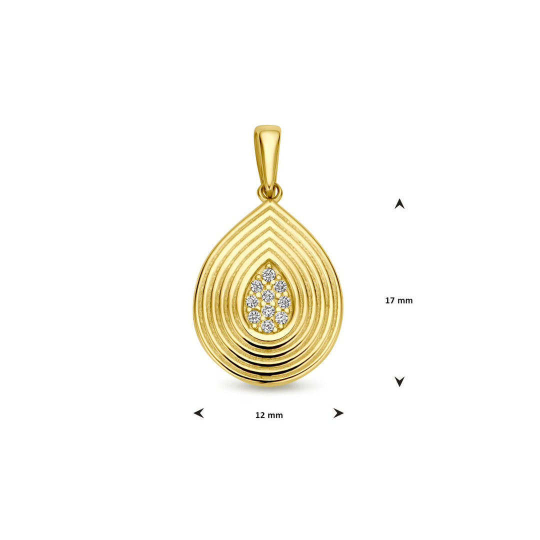 14k Geelgouden Hanger met Zirkonia – Een Stralend Sieraad voor Elke Gelegenheid