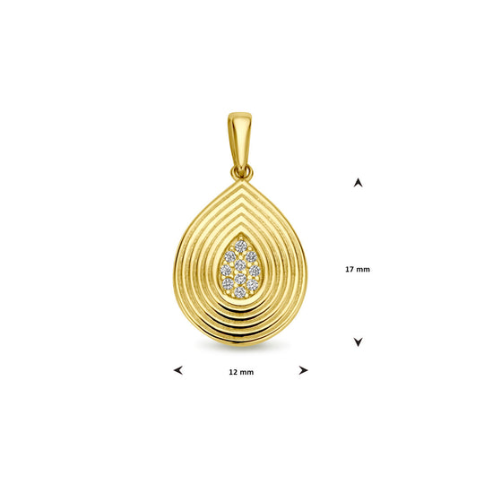 14k Geelgouden Hanger met Zirkonia – Een Stralend Sieraad voor Elke Gelegenheid