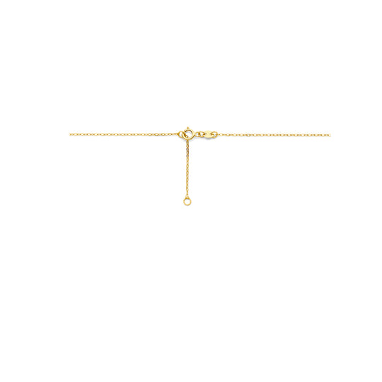18k Geelgouden Collier met Hartje – Verstelbare Lengte (42-45cm), 1.1mm Schakel