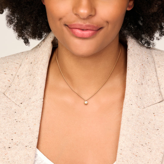 14k Geelgouden Collier met Parel – Verstelbare Draaglengtes (41-45cm), 1mm Schakelbreedte