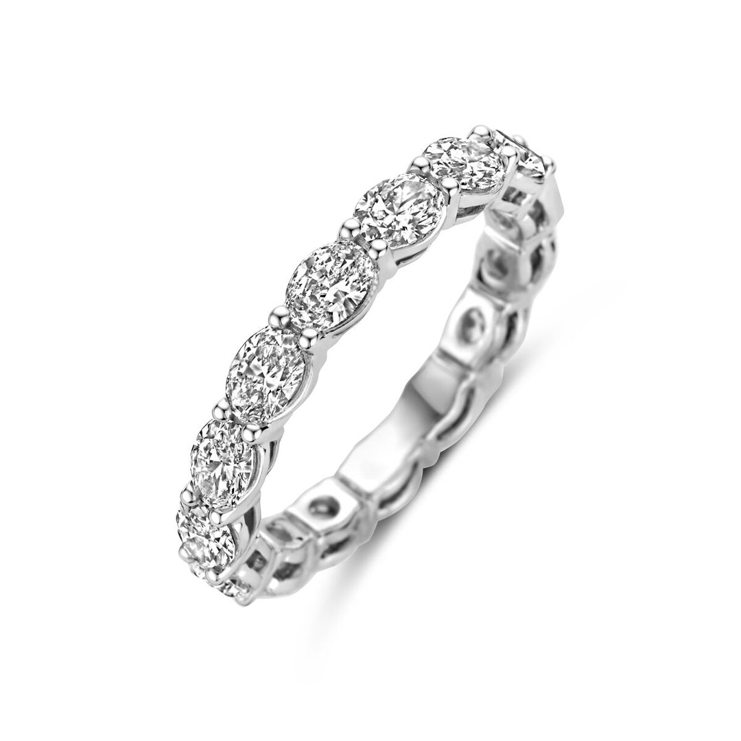 Luxe 14K Witgouden Ring met Lab Grown Diamant – 3.5 mm Breed, Totale Diamantgewicht 2.24 - 2.56 ct