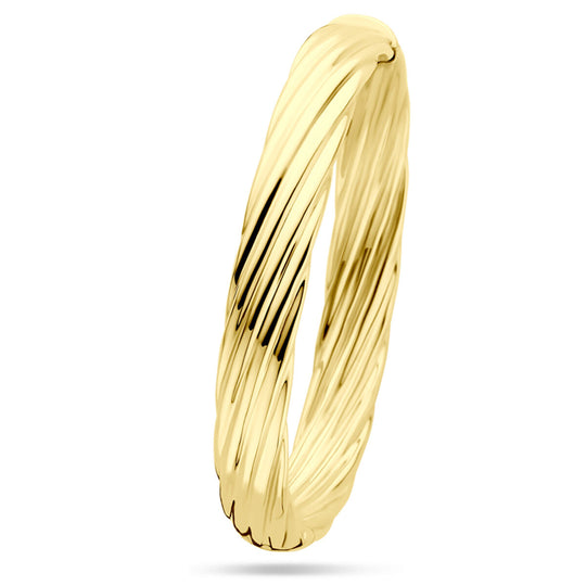 14k Geelgouden Bangle met Scharnier – Tijdloze Elegantie en Comfort