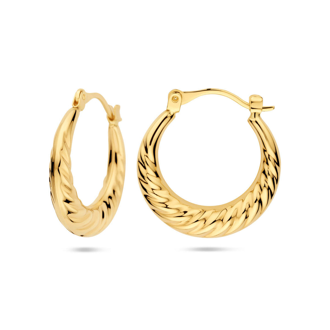 Elegante 14k Geelgouden Oorringen - Afmetingen 21.5x4.5mm