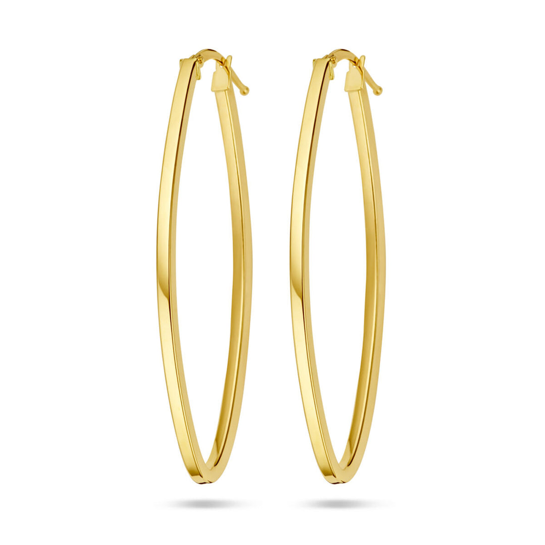 Stijlvolle 14k Geelgouden Oorringen - 52x20mm, 2mm Dikte