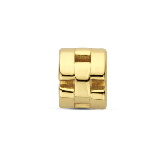 Geelgoud Vergulde 925 Zilveren Rondel - 8.5x7mm Afmeting, 4mm Binnenmaat | Elegant en Verfijnd Design