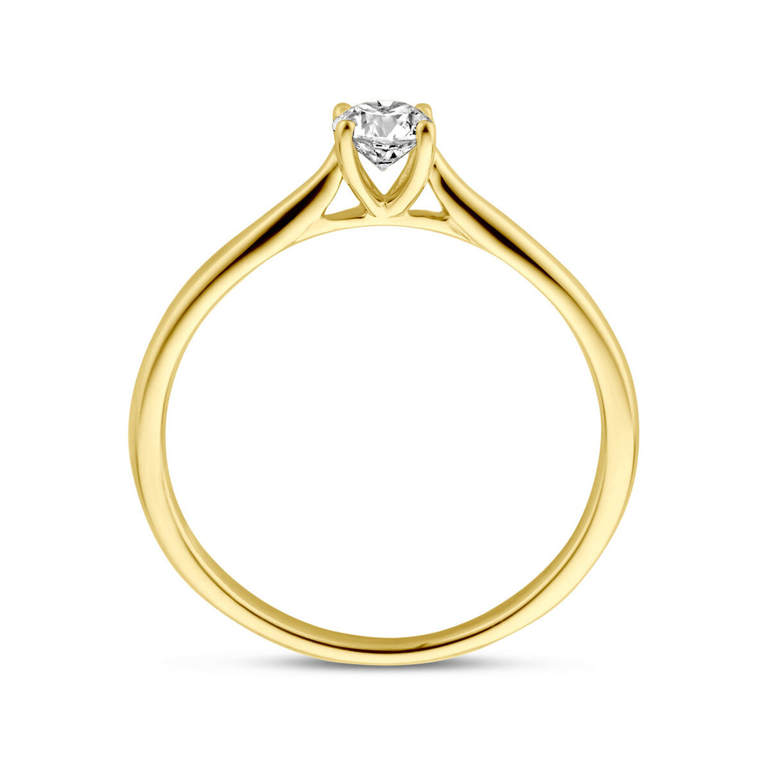 Elegante 14k Geelgouden Ring met Lab Grown Diamant
