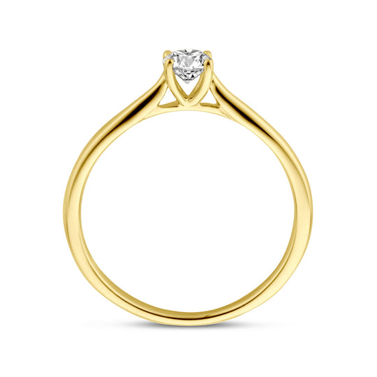 Elegante 14k Geelgouden Ring met Lab Grown Diamant
