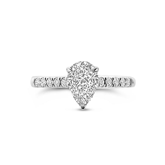 Exclusieve 14K Witgouden Ring met Lab Grown Diamant – 9 mm Breed, 1.22 ct Diamantgewicht