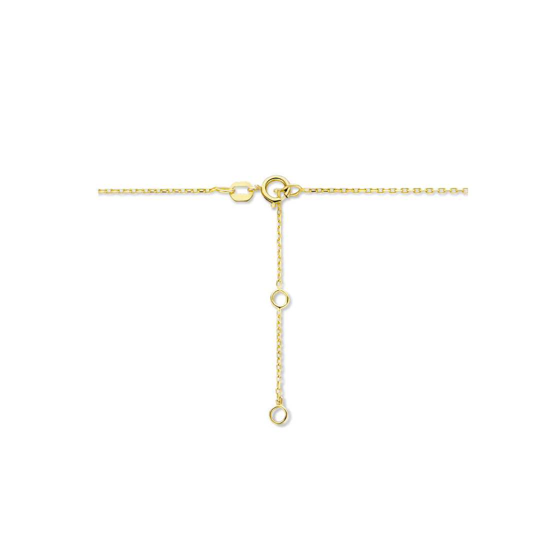 14K Geelgouden Graveercollier April Zirkonia Geboortesteen 45-49cm