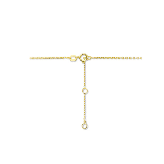14K Geelgouden Graveercollier Oktober Zirkonia Geboortesteen 45-49cm