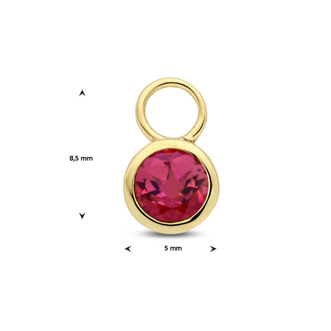 14K Geelgouden Oorringhanger Oktober Geboortesteen 8,5x6mm – Per Stuk