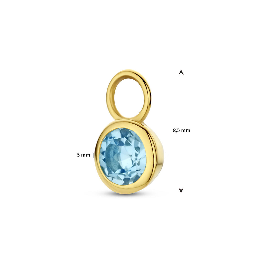 14K Geelgouden Oorringhanger December Geboortesteen 8,5x6mm – Per Stuk