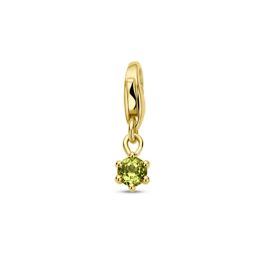 14K Geelgouden Slotbedel met Augustus Geboortesteen – 15,5mm
