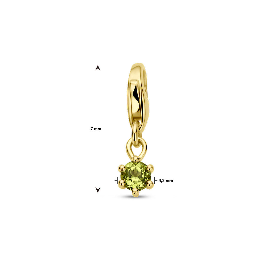 14K Geelgouden Slotbedel met Augustus Geboortesteen – 15,5mm