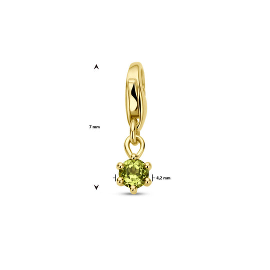14K Geelgouden Slotbedel met Augustus Geboortesteen – 15,5mm