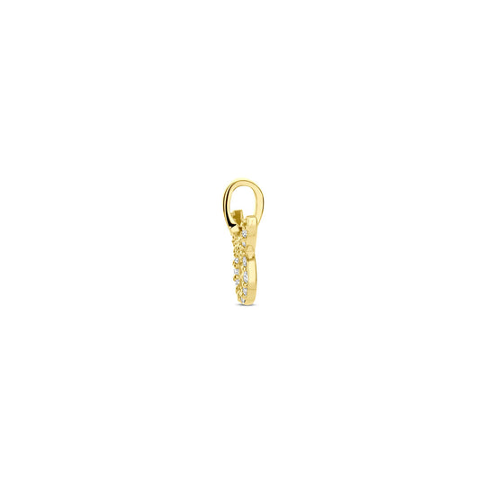 14k Geelgouden Hanger Sterrenbeeld Stier met Diamant H SI